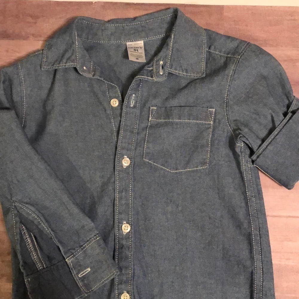 Carters 3T (new)chambray shirt and denim pants - Picture 2 of 5